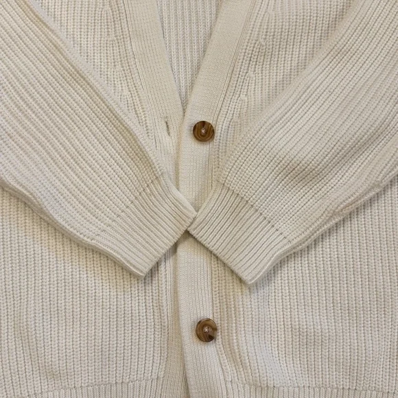 EUC Quince organic cotton oversized boyfriend cardigan ivory S - Picture 3 of 7